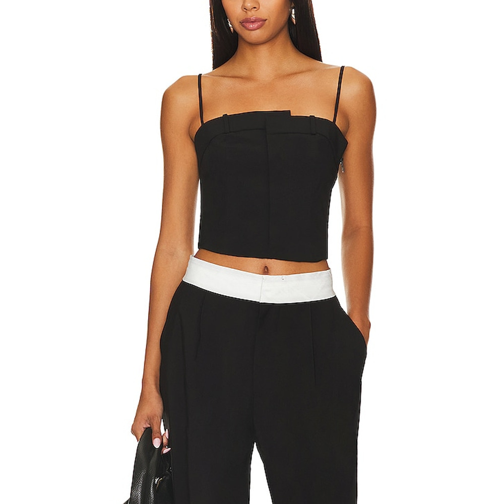 Nonchalant Label Black 'Ryder' Crepe Top Size S